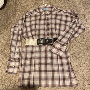 Guess by Marciano plaid mini shirt dress